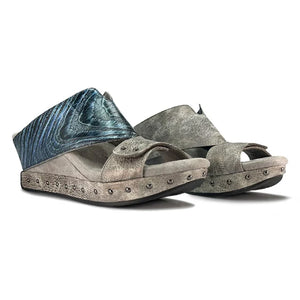 Argo-Grey to metallic blue both shoes