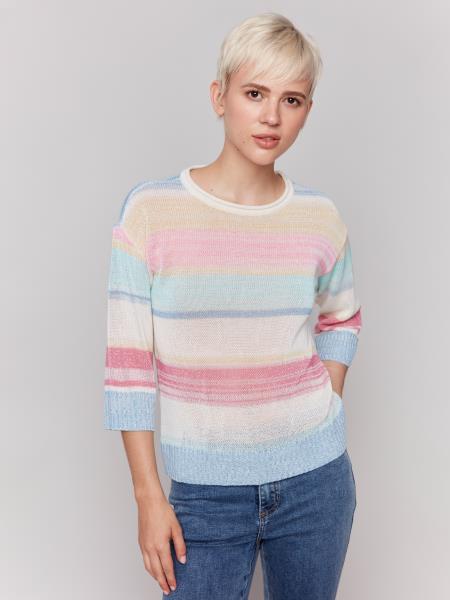 Cotton Candy Skies – Charlie B Pastel Stripe Sweater
