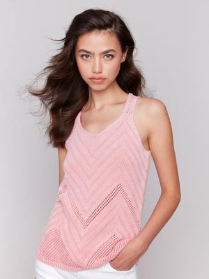 ChevronPatternKnitCaminsoleColorGuava