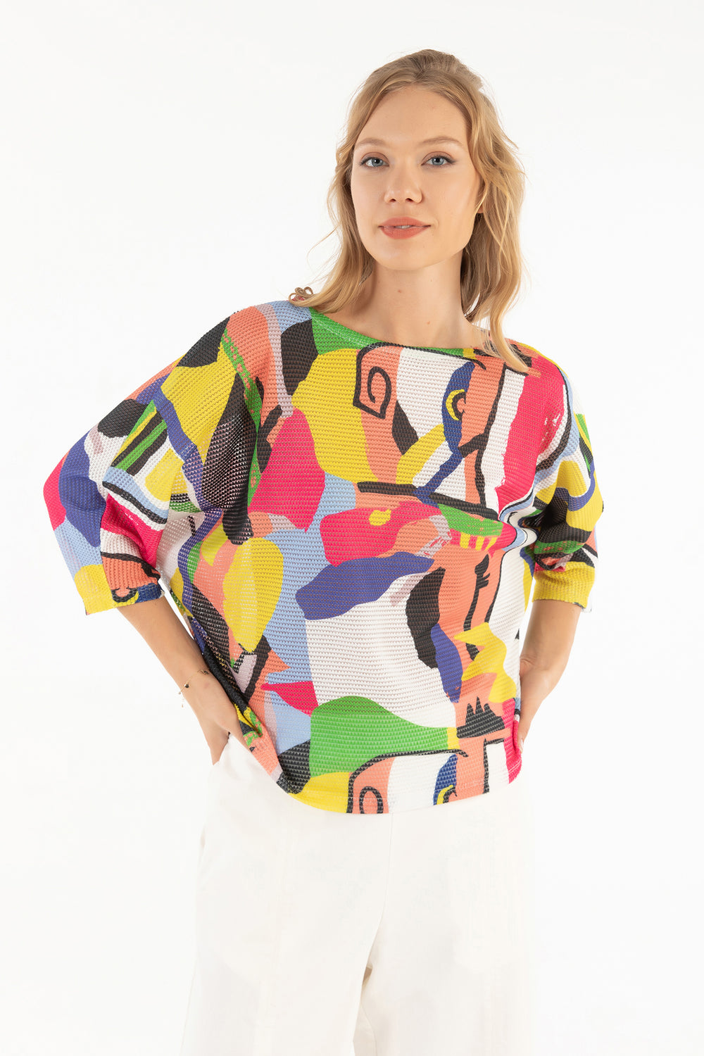 Color Theory Elysee Top – Isle by Melis Kozan front view