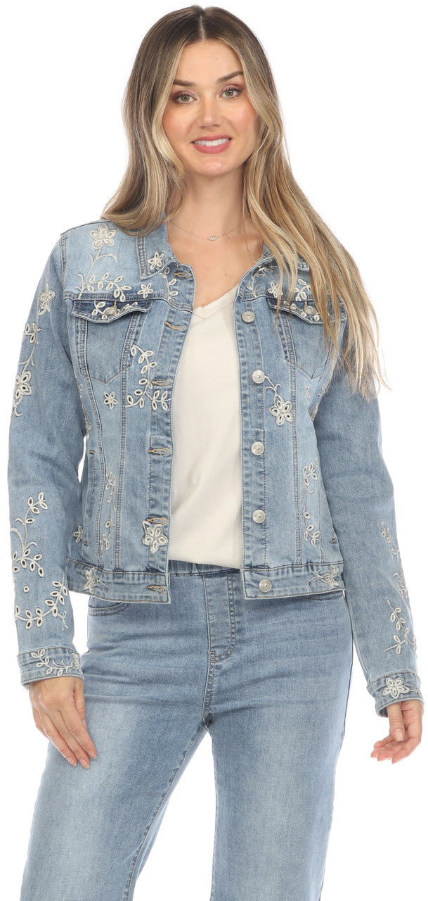 Wildflower Stitch – Embroidered Denim Jacket by Flora Ashley