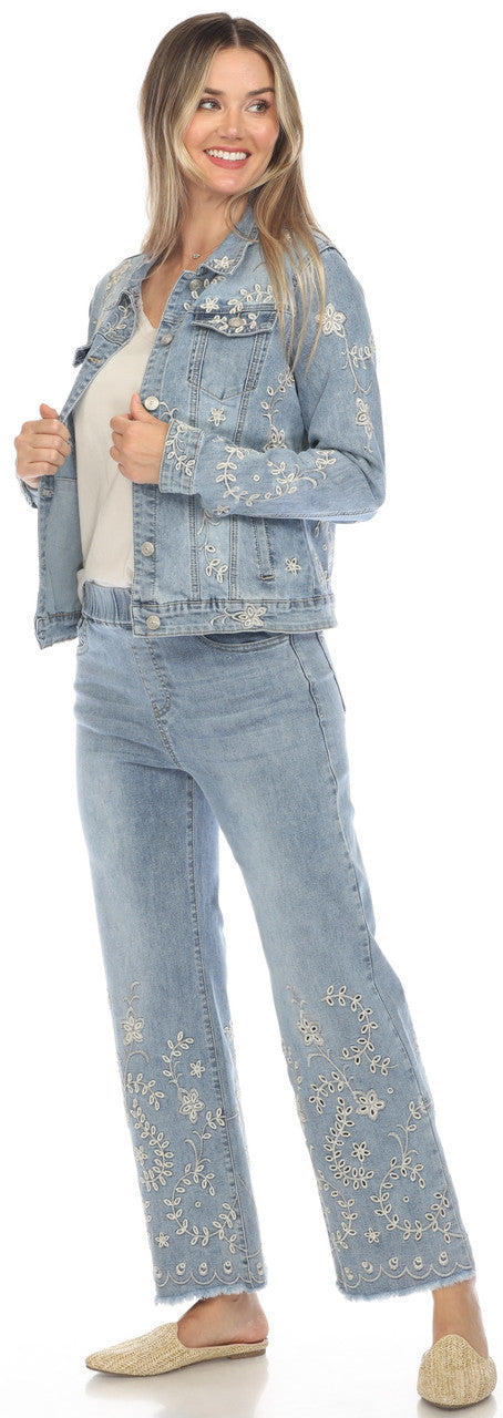 Wildflower Stitch – Embroidered Denim Jacket by Flora Ashley