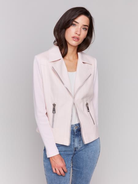 Effortless Elegance: Blush Moto Jacket