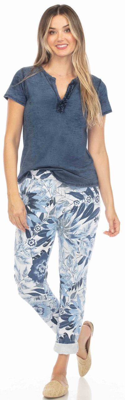 Blue Bloom Tapered Pant – Flora Ashley