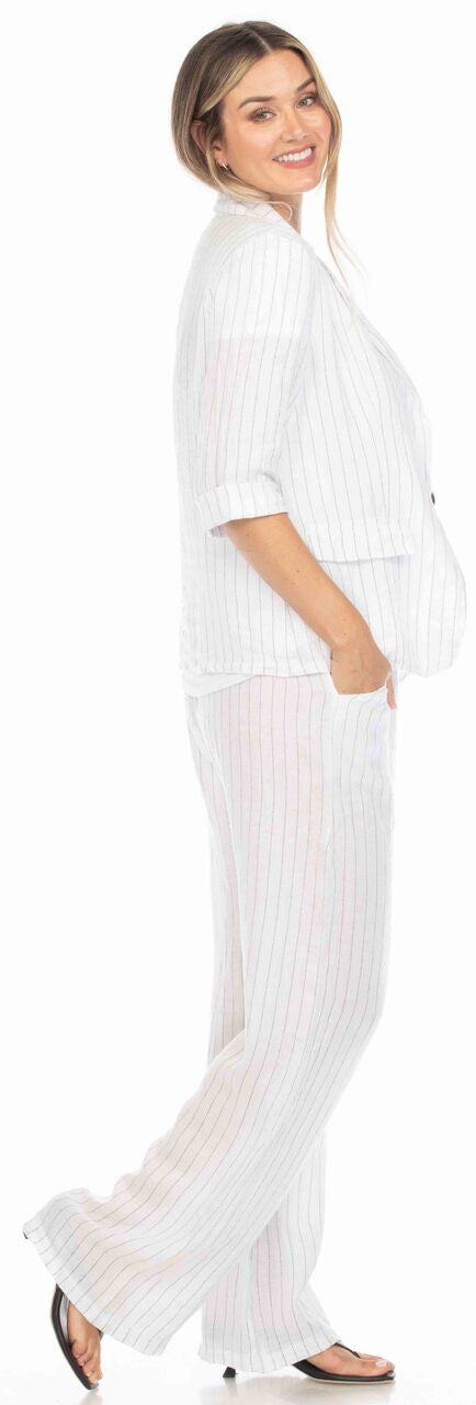 Sea Breeze Blazer – Striped Linen Jacket by Flora Ashley