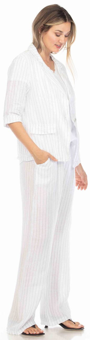 Sea Breeze Blazer – Striped Linen Jacket by Flora Ashley