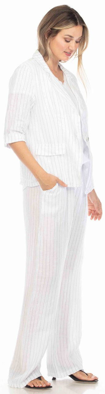 Sea Breeze Blazer – Striped Linen Jacket by Flora Ashley