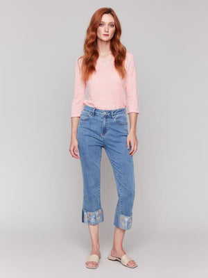Jeanswithembroideredcuff