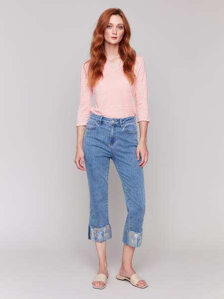 Jeanswithembroideredcuff