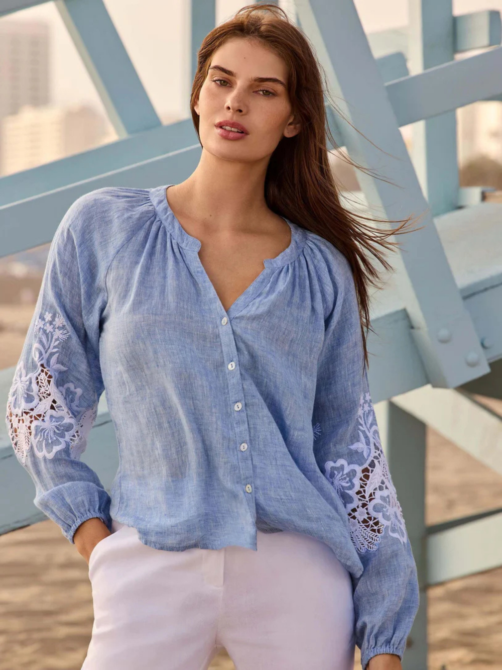 Breezy Blue Blouse C4600E