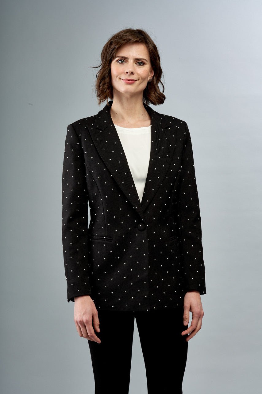LongSleeveBlazerwithsilverstuds