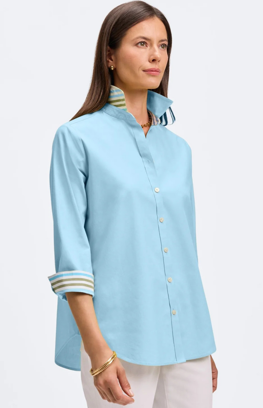 Foxcroft “Margie” No-Iron 3/4 Sleeve Shirt