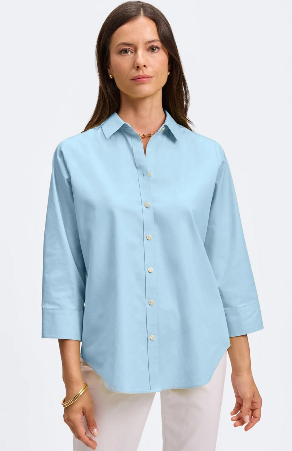 Foxcroft “Margie” No-Iron 3/4 Sleeve Shirt