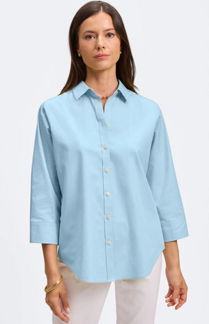 Foxcroft “Margie” No-Iron 3/4 Sleeve Shirt