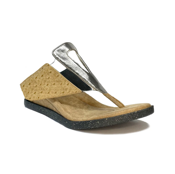 Two-in-One Glam: Modzori Grazia Reversible Sandals - Gold/Silver