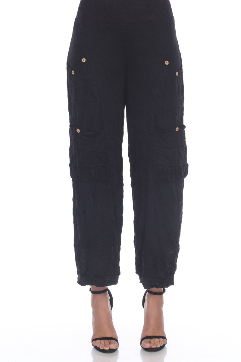 PocketPantwithbuttonsblackfrontview