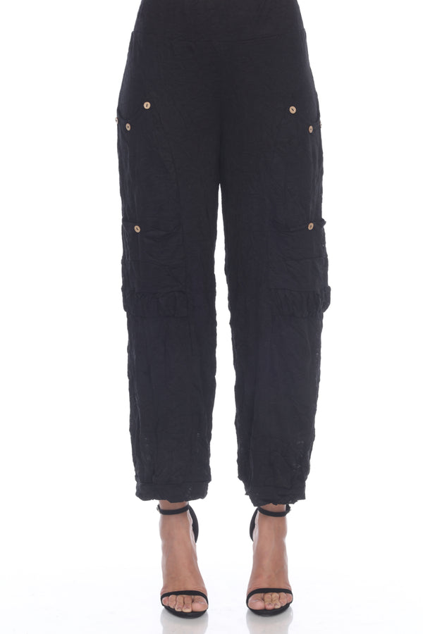 PocketPantwithbuttonsblackfrontview