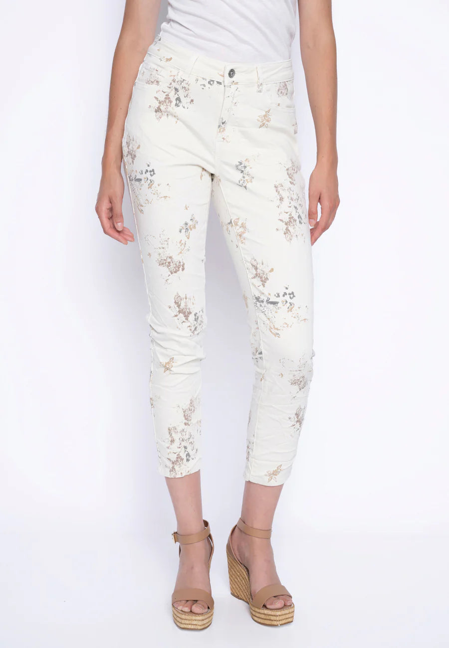 PrintedDenimAnkleLengthJeansFront