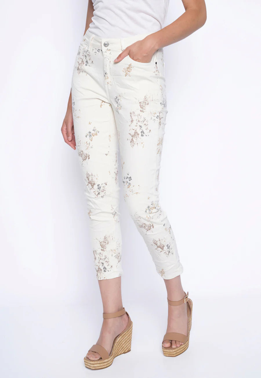 PrintedDenimAnkleLengthJeansFront