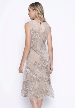 PrintedMeshSleevelessDressBack