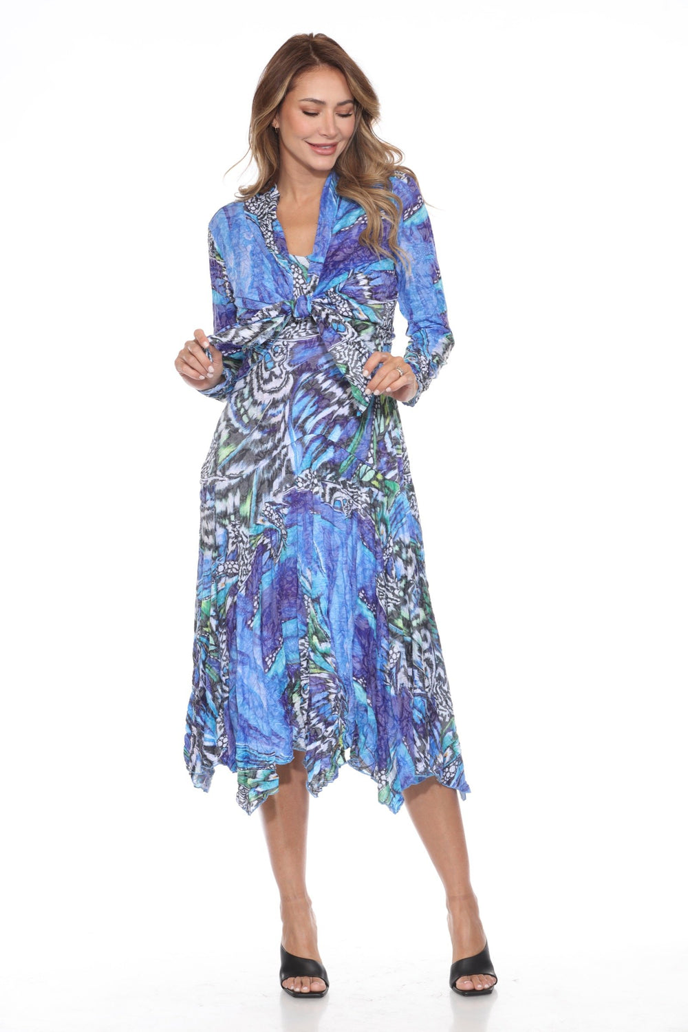 Priscilla_Dress_Sapphire_Flutter_Claire_Cardigan_close_up_Front.1