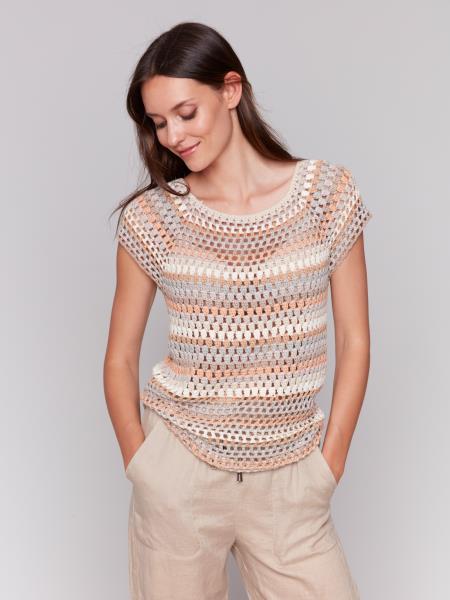 RaglanCapSleeveCrochetTop