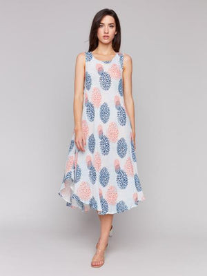 SleevelessPrintedRayonDress