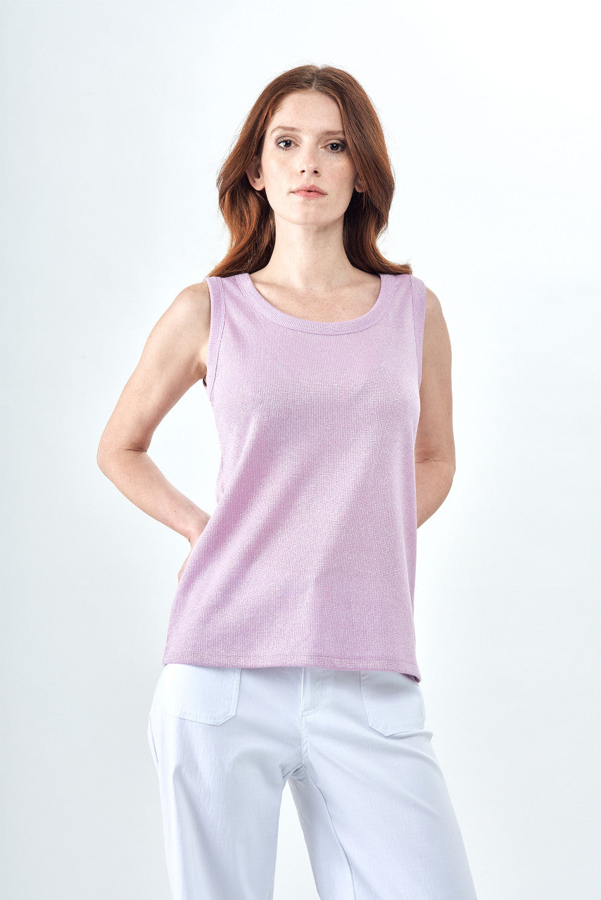 SparkleLavenderRibbedTankTop