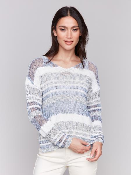 StripedSweaterDenimColor