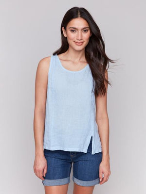 The Effortless Linen Tank - Bluebell