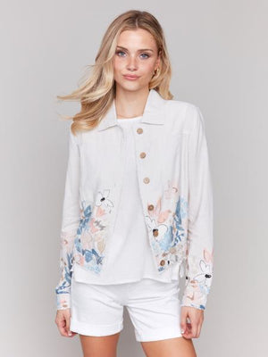 The Floral Embroidered Linen Jacket