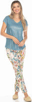 Flora Ashley Denim V-Neck Top – Made in Italy